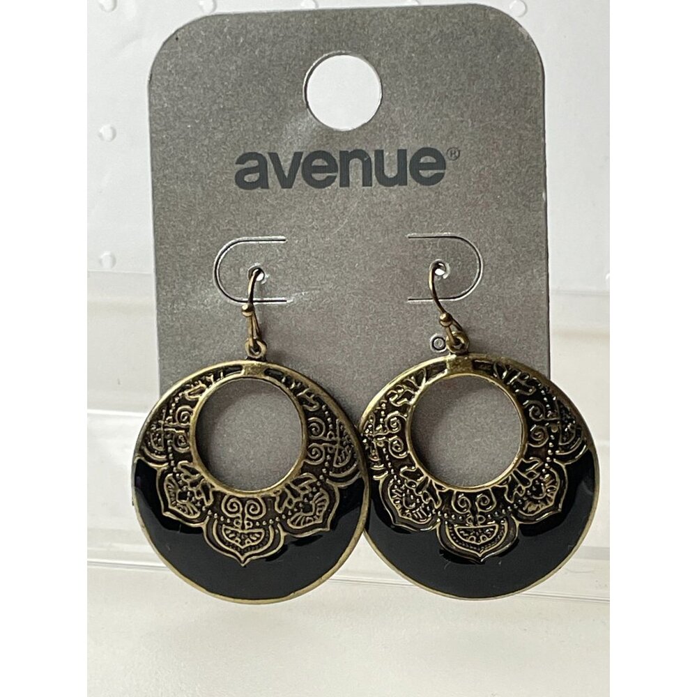 Big Dangling Hoop Pierced Earrings by Avenue On Original Card
